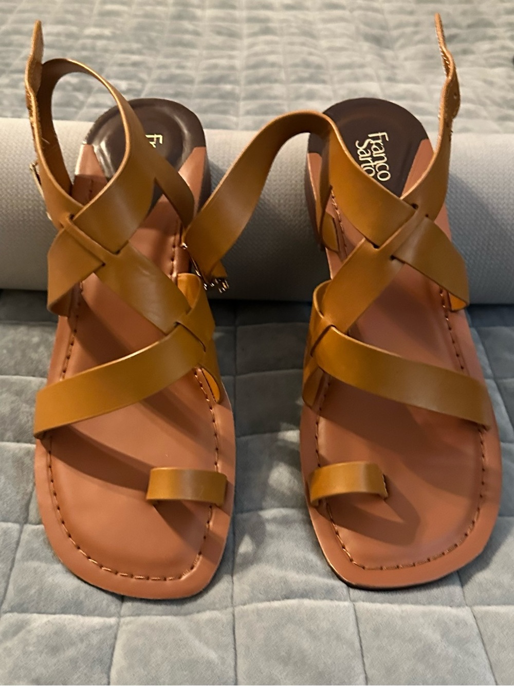 Franco Sarto Ina Strappy Sandals in Tan — Size 9